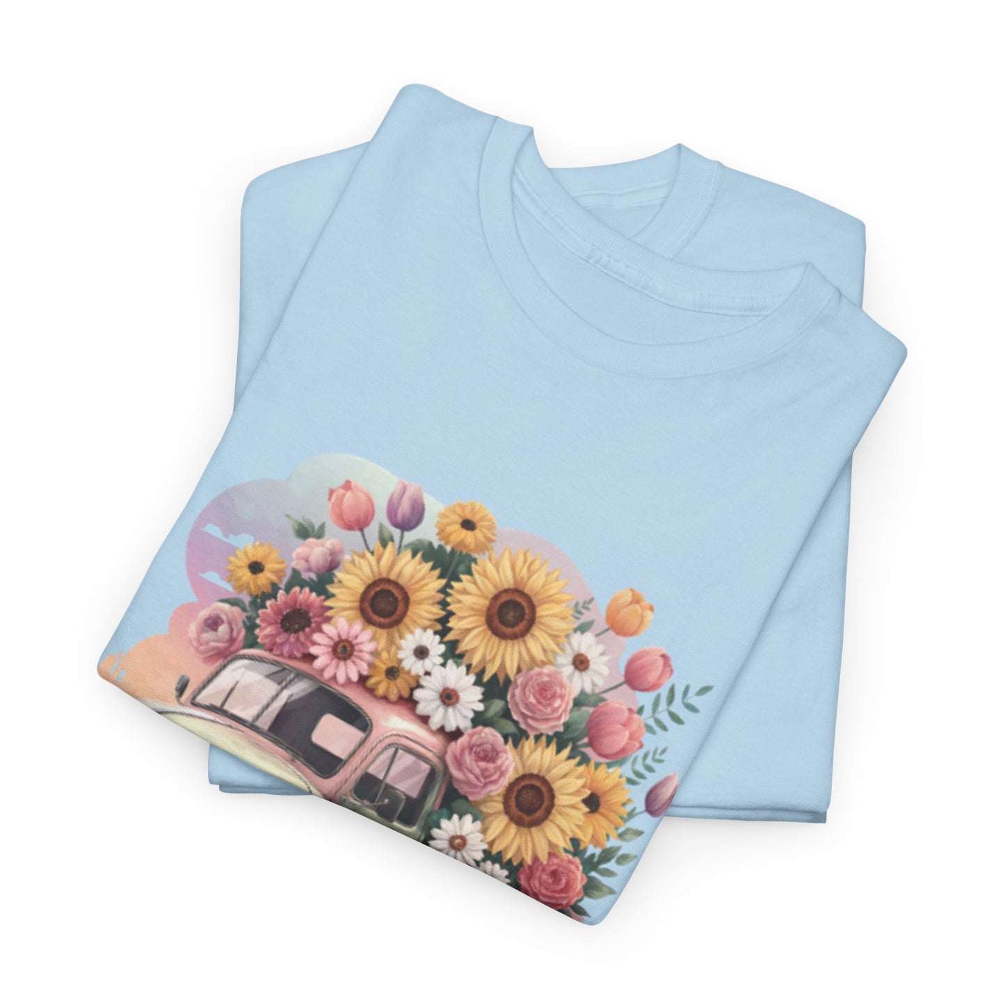 T-Shirt | Vintage Floral Mom Tee | Mama Vintage Truck Floral Tee | Mama Flower Truck Graphic Tee