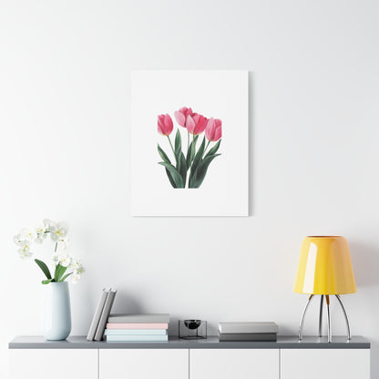 Pink Tulip Bouquet Wall Art Print | Elegant Floral Botanical Decor