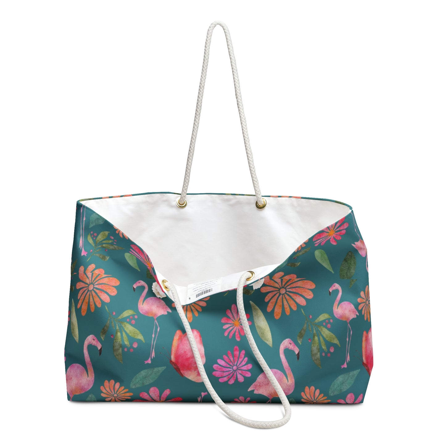 Tropical Flamingo Weekender Bag | Floral Vacation Tote | Colorful Boho Carry-On Tote for Stylish Getaways