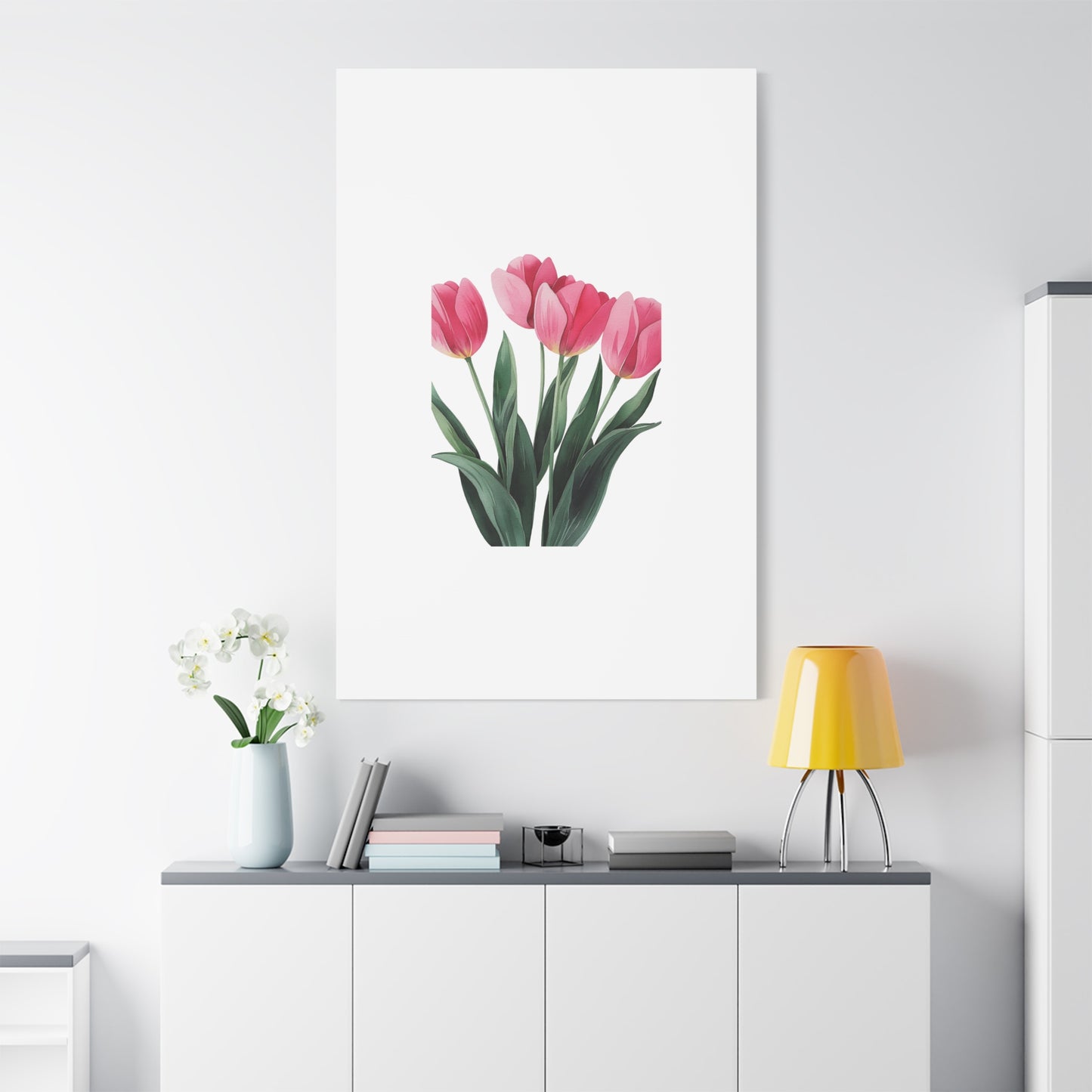 Pink Tulip Bouquet Wall Art Print | Elegant Floral Botanical Decor