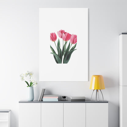 Pink Tulip Bouquet Wall Art Print | Elegant Floral Botanical Decor