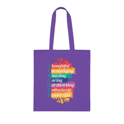 Teacher Appreciation Cotton Tote | Bag for Work | School | Everyday Use | Reusable Teacher Tote Bag |Trendy | Functional | Eco-Friendly | Carry Bag