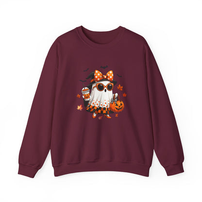 Halloween Ghost Crewneck Sweatshirt | Cute Halloween Ghost Sweatshirt | Spooky Girl Ghost Crewneck | Pumpkin Ghost Sweater | Fall Halloween Sweatshirt | Trendy Autumn Ghost Gift