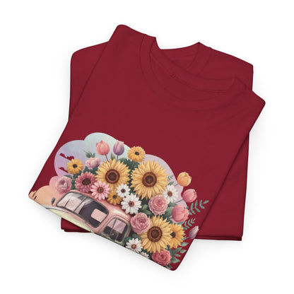 T-Shirt | Vintage Floral Mom Tee | Mama Vintage Truck Floral Tee | Mama Flower Truck Graphic Tee