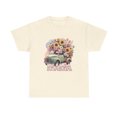T-Shirt | Vintage Floral Mom Tee | Mama Vintage Truck Floral Tee | Mama Flower Truck Graphic Tee