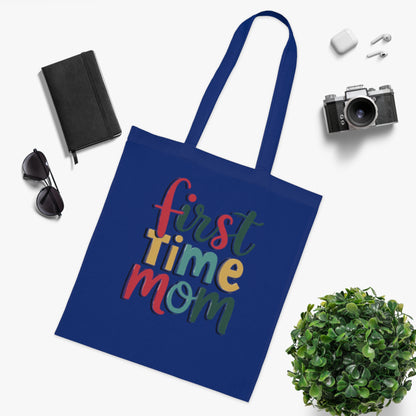 First Time Mom Cotton Tote Bag | Cute New Mom Gift  |Pregnancy gift | First time mama | Soft aesthetic mom tote |Trendy mom tote |  Postpartum gift & Mother’s Day