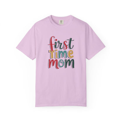 First Time Mama Tee | Trendy Motherhood Shirt for New Moms | Gift for Her | New Mom T-Shirt |‘First Time Mom’ Cute Graphic Tee | Perfect Baby Shower Gift