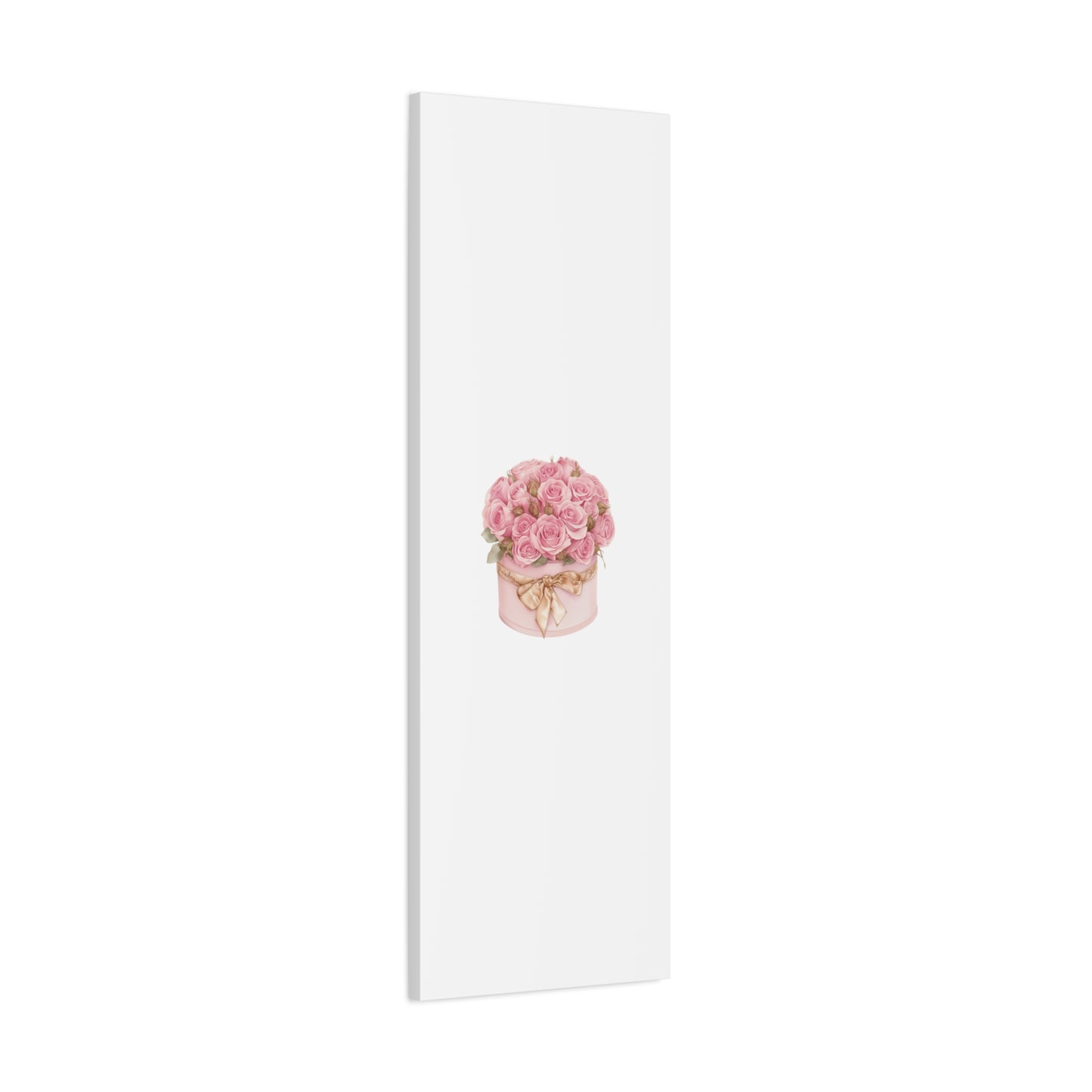 Pink Rose Bouquet Box Wall Art Print | Elegant Floral Gift Decor | Matte Canvas