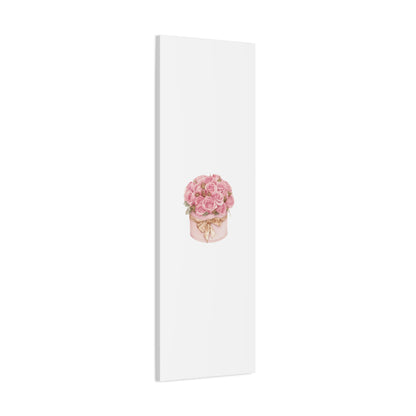 Pink Rose Bouquet Box Wall Art Print | Elegant Floral Gift Decor | Matte Canvas