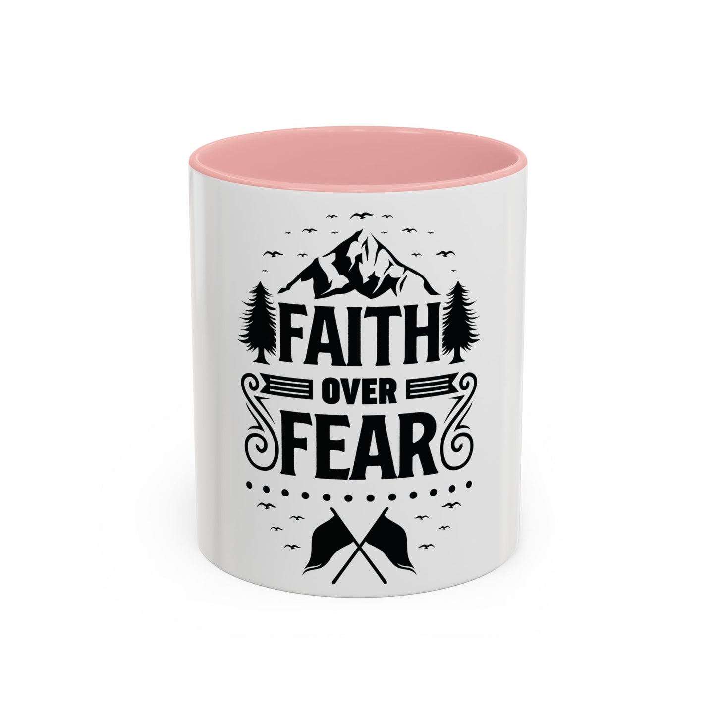 Faith Over Fear Mug | Inspirational Coffee Cup | Motivational Gift | Christian Mug | Positive Quote Drinkware | Accent Coffee Mug  | 11oz | 15oz