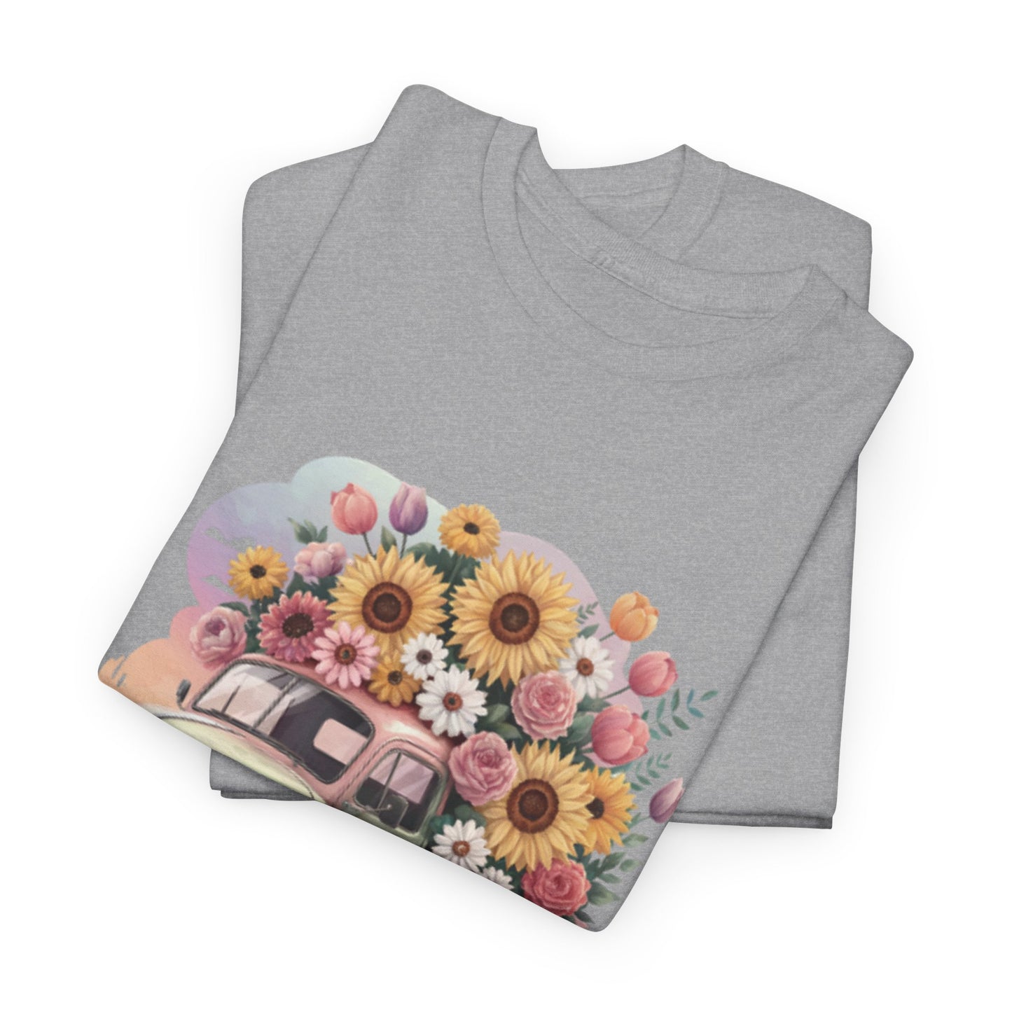 T-Shirt | Vintage Floral Mom Tee | Mama Vintage Truck Floral Tee | Mama Flower Truck Graphic Tee