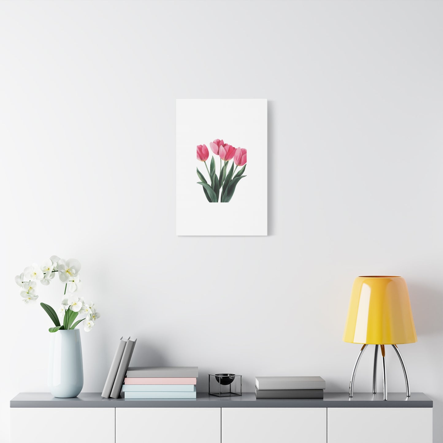 Pink Tulip Bouquet Wall Art Print | Elegant Floral Botanical Decor