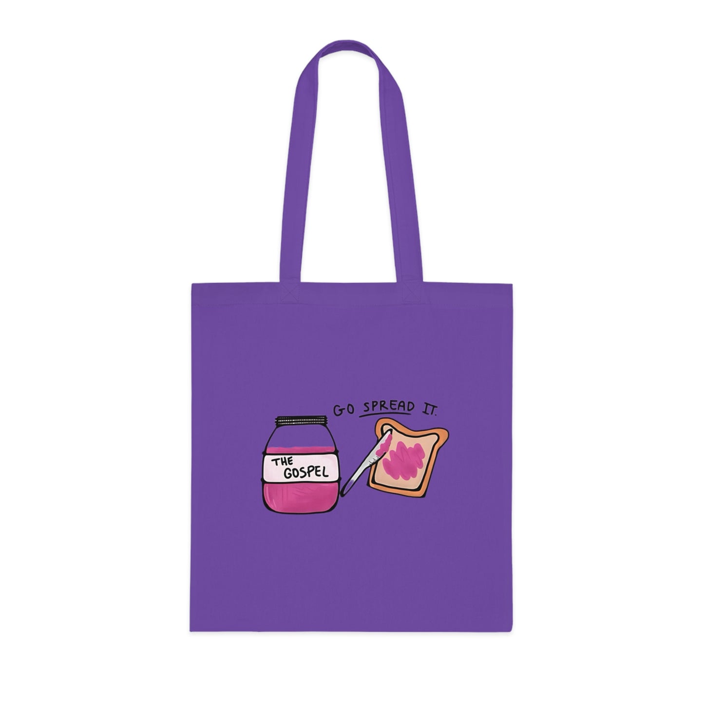 Tote Bag | Go Spread It | Go Spread The Gospel Tote Bag | Christian Canvas Tote Bag for Church | Bible Study | Everyday Use