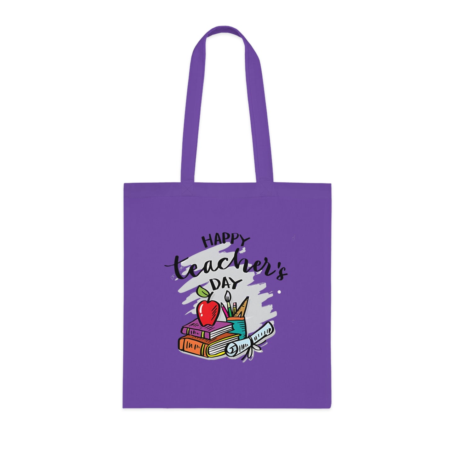 | Happy Teacher’s Day Tote Bag | Cute Teacher Appreciation Canvas | Cotton Tote