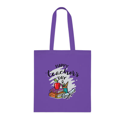 | Happy Teacher’s Day Tote Bag | Cute Teacher Appreciation Canvas | Cotton Tote