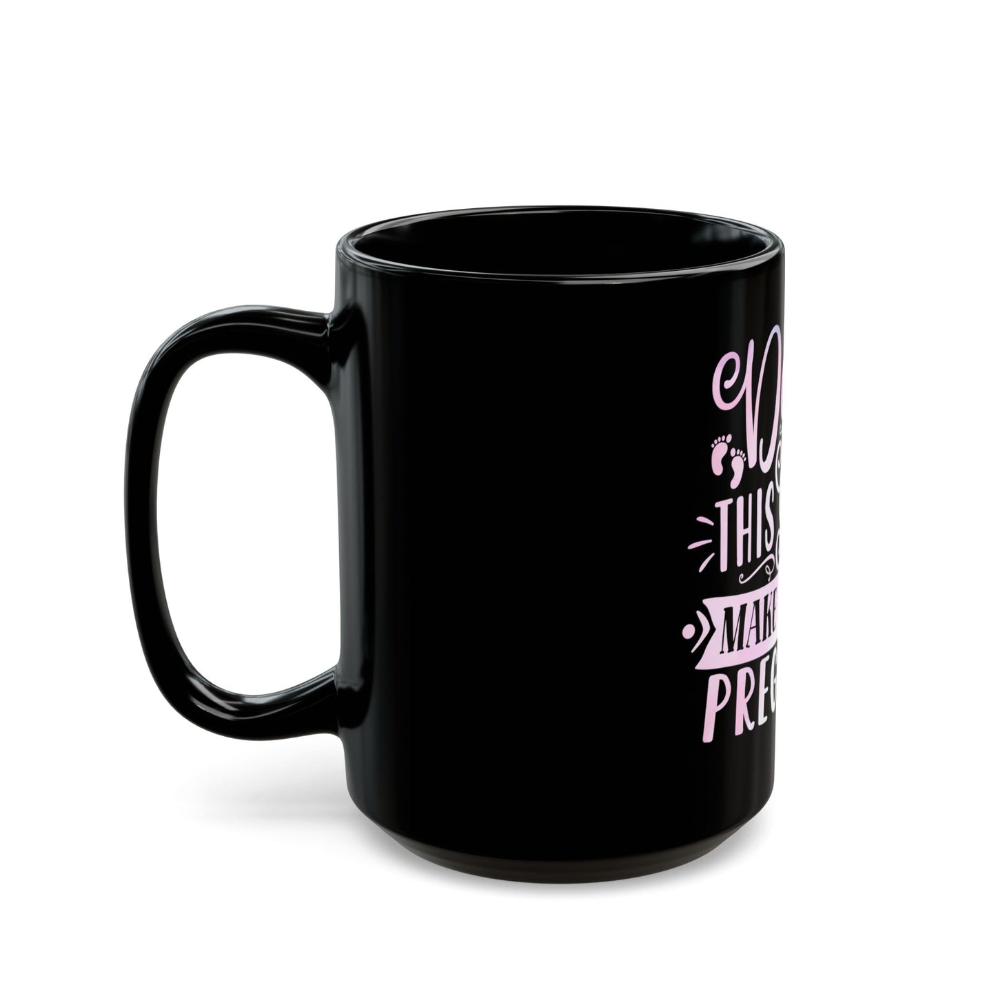 Black mug with pink text. | GrindGlow Apparel