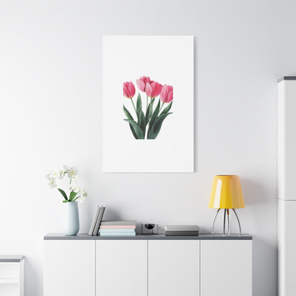 Pink Tulip Bouquet Wall Art Print | Elegant Floral Botanical Decor