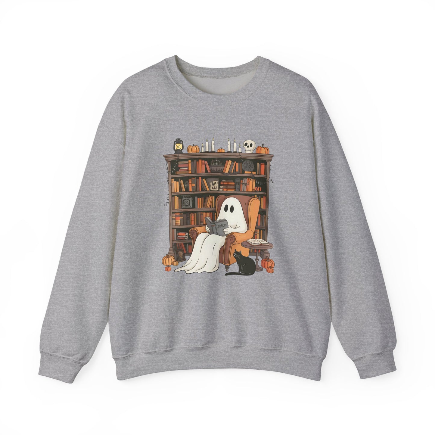 Ghost Reading Sweatshirt | Halloween Book Lover Crewneck | Spooky Reader Sweatshirt | Cozy Ghost Library Sweater | Bookworm Halloween Sweatshirt | Fall Reading Gift | Ghost Reading Club Sweatshirt |...