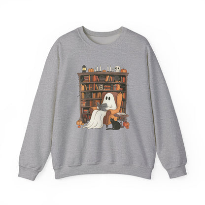 Ghost Reading Sweatshirt | Halloween Book Lover Crewneck | Spooky Reader Sweatshirt | Cozy Ghost Library Sweater | Bookworm Halloween Sweatshirt | Fall Reading Gift | Ghost Reading Club Sweatshirt |...