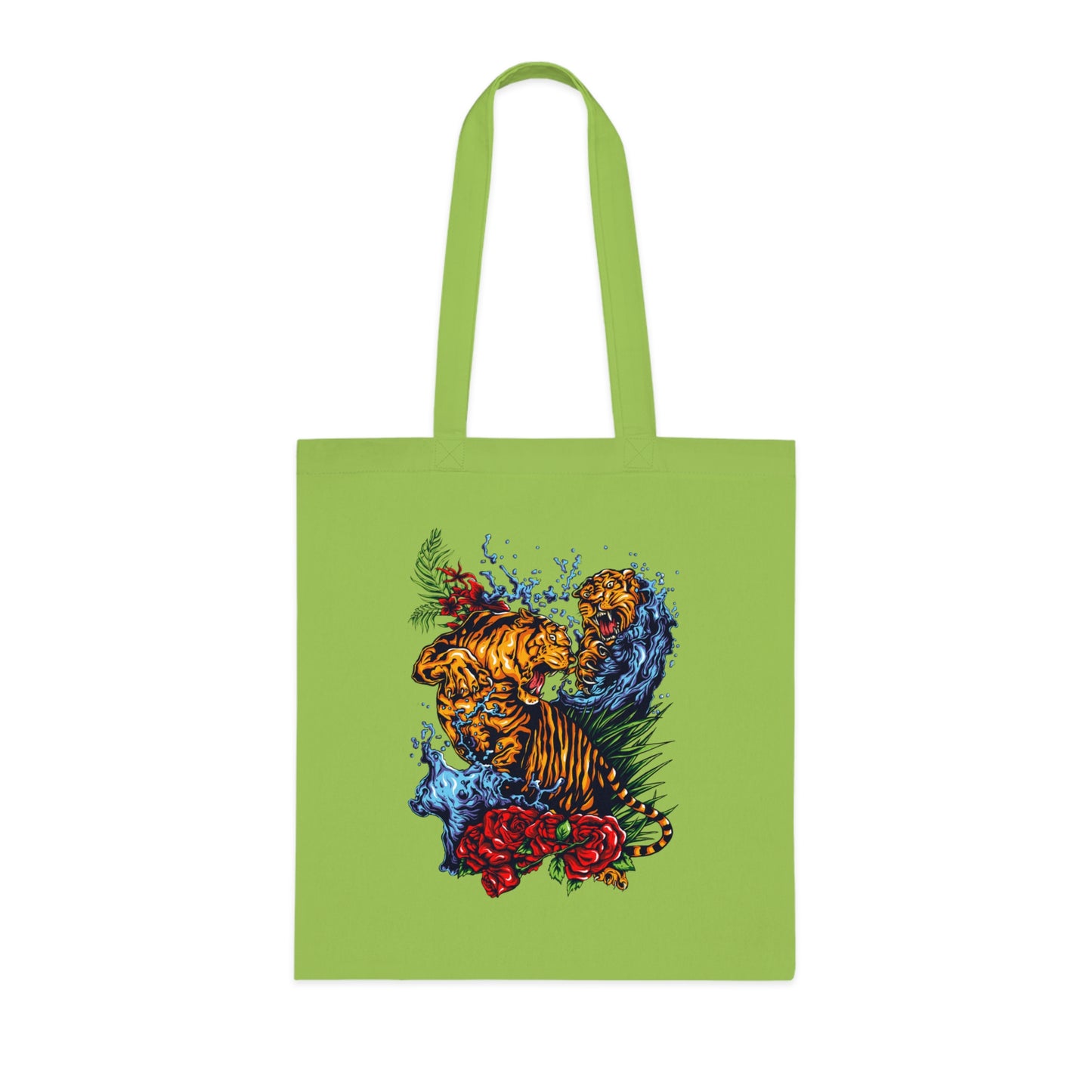 Tiger Floral Tote Bag | Bold Animal Print Canvas Tote Bag | Cotton Tote
