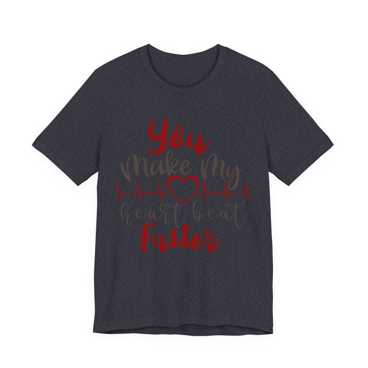 Romantic Heartbeat Graphic T-Shirt | Trendy Romantic Tee | Summer Cute Graphic Tee | Valentine’s Day Gift | Love Quote Shirt