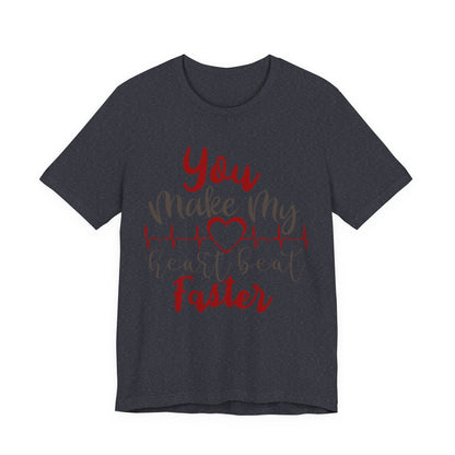 Romantic Heartbeat Graphic T-Shirt | Trendy Romantic Tee | Summer Cute Graphic Tee | Valentine’s Day Gift | Love Quote Shirt