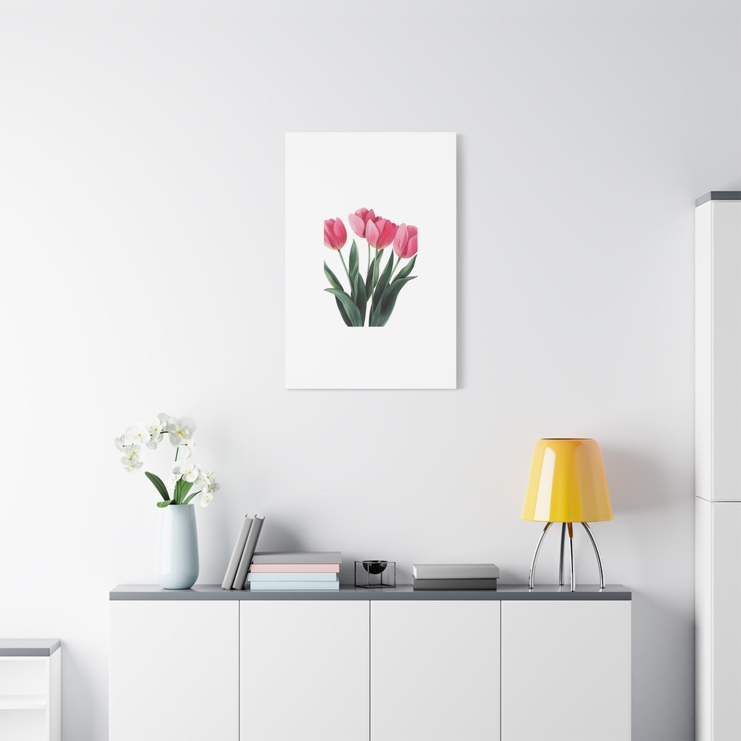 Pink Tulip Bouquet Wall Art Print | Elegant Floral Botanical Decor
