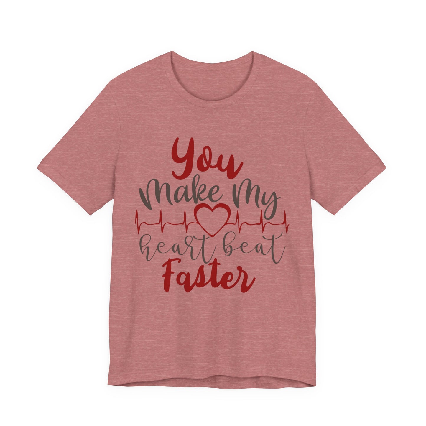 Romantic Heartbeat Graphic T-Shirt | Trendy Romantic Tee | Summer Cute Graphic Tee | Valentine’s Day Gift | Love Quote Shirt