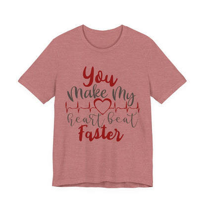 Romantic Heartbeat Graphic T-Shirt | Trendy Romantic Tee | Summer Cute Graphic Tee | Valentine’s Day Gift | Love Quote Shirt
