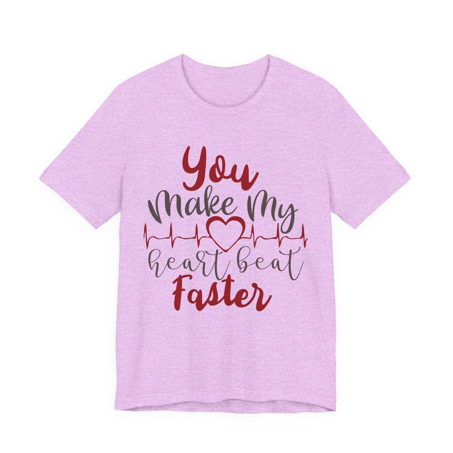 Romantic Heartbeat Graphic T-Shirt | Trendy Romantic Tee | Summer Cute Graphic Tee | Valentine’s Day Gift | Love Quote Shirt