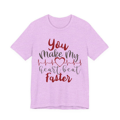 Romantic Heartbeat Graphic T-Shirt | Trendy Romantic Tee | Summer Cute Graphic Tee | Valentine’s Day Gift | Love Quote Shirt