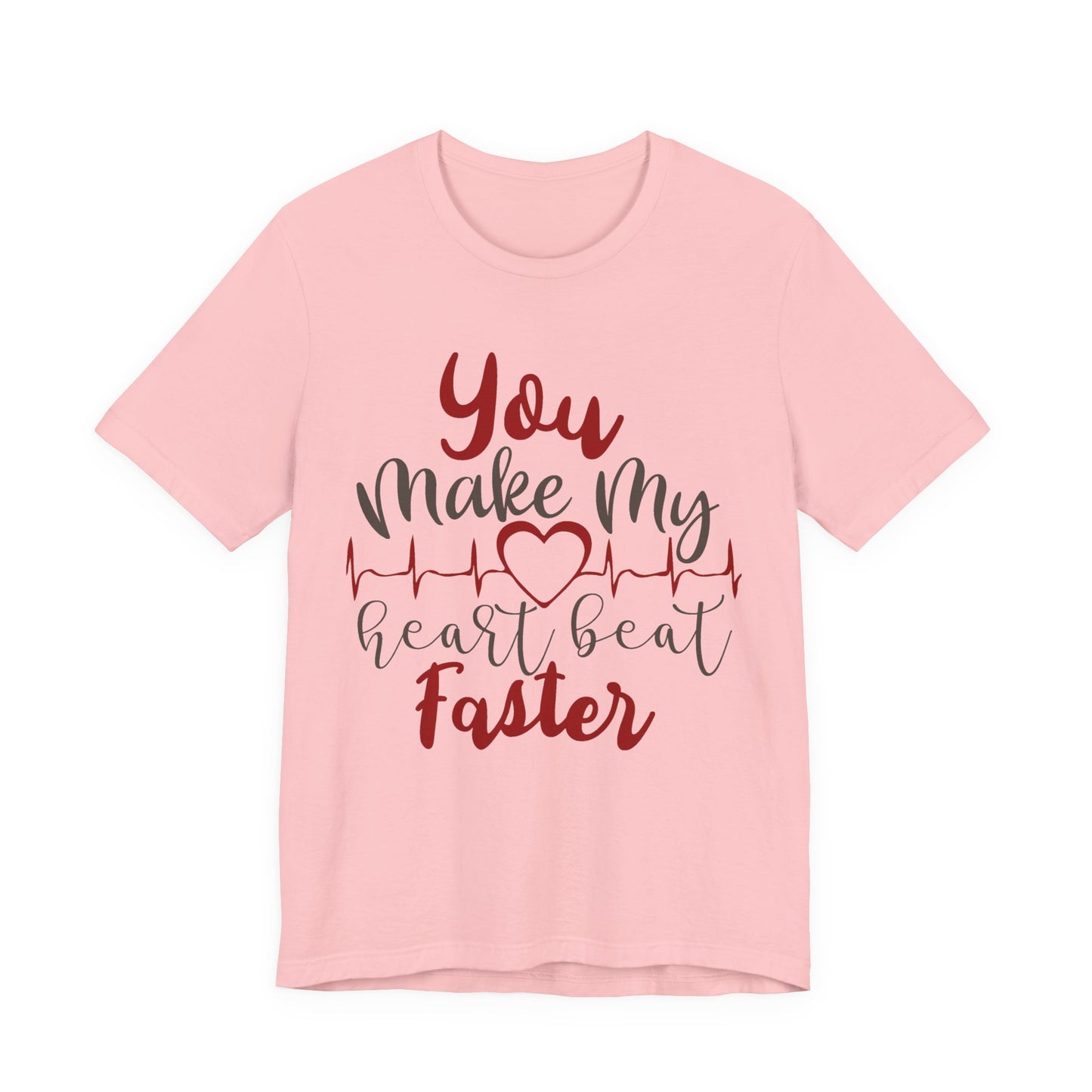 Romantic Heartbeat Graphic T-Shirt | Trendy Romantic Tee | Summer Cute Graphic Tee | Valentine’s Day Gift | Love Quote Shirt