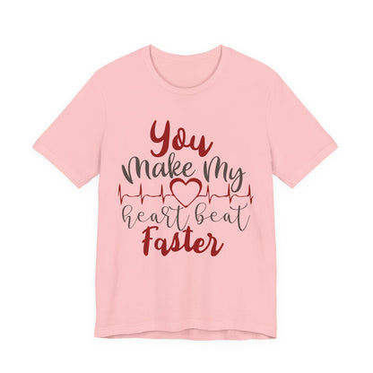 Romantic Heartbeat Graphic T-Shirt | Trendy Romantic Tee | Summer Cute Graphic Tee | Valentine’s Day Gift | Love Quote Shirt