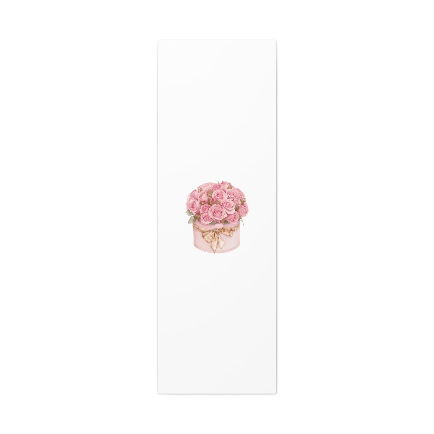 Pink Rose Bouquet Box Wall Art Print | Elegant Floral Gift Decor | Matte Canvas