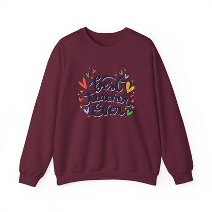Unisex Best Teacher Ever Sweatshirt | Teacher Gift Crewneck | Appreciation Gift for Teachers | Cute Back to School Sweatshirt