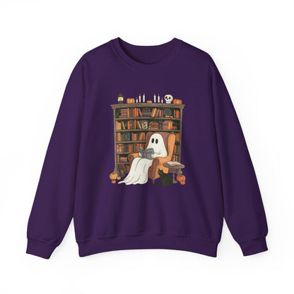 Ghost Reading Sweatshirt | Halloween Book Lover Crewneck | Spooky Reader Sweatshirt | Cozy Ghost Library Sweater | Bookworm Halloween Sweatshirt | Fall Reading Gift | Ghost Reading Club Sweatshirt |...