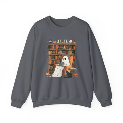 Ghost Reading Sweatshirt | Halloween Book Lover Crewneck | Spooky Reader Sweatshirt | Cozy Ghost Library Sweater | Bookworm Halloween Sweatshirt | Fall Reading Gift | Ghost Reading Club Sweatshirt |...