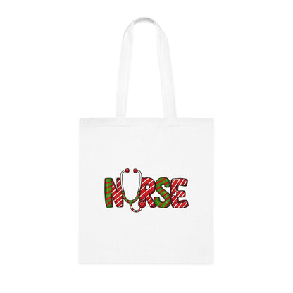 Nurse Christmas Tote Bag | Nurse Canvas Tote | Cotton Tote