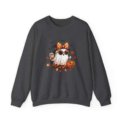 Halloween Ghost Crewneck Sweatshirt | Cute Halloween Ghost Sweatshirt | Spooky Girl Ghost Crewneck | Pumpkin Ghost Sweater | Fall Halloween Sweatshirt | Trendy Autumn Ghost Gift