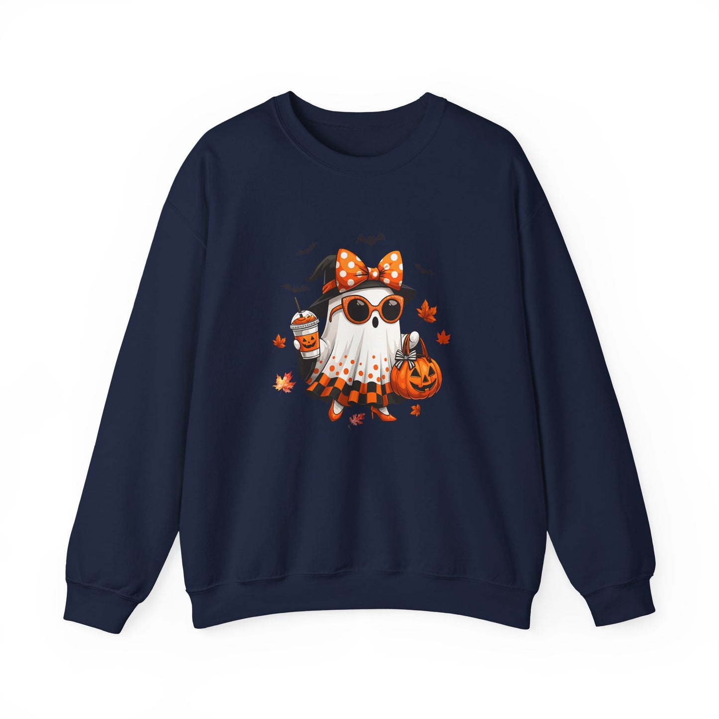 Halloween Ghost Crewneck Sweatshirt | Cute Halloween Ghost Sweatshirt | Spooky Girl Ghost Crewneck | Pumpkin Ghost Sweater | Fall Halloween Sweatshirt | Trendy Autumn Ghost Gift