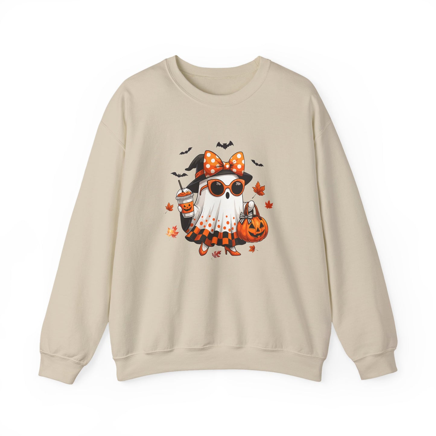 Halloween Ghost Crewneck Sweatshirt | Cute Halloween Ghost Sweatshirt | Spooky Girl Ghost Crewneck | Pumpkin Ghost Sweater | Fall Halloween Sweatshirt | Trendy Autumn Ghost Gift