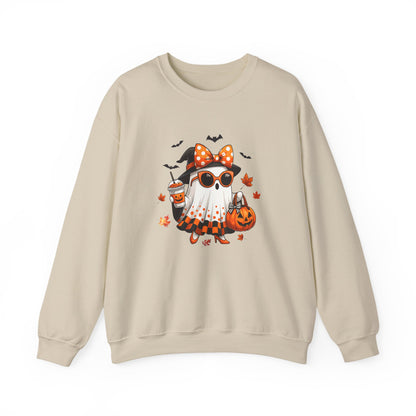 Halloween Ghost Crewneck Sweatshirt | Cute Halloween Ghost Sweatshirt | Spooky Girl Ghost Crewneck | Pumpkin Ghost Sweater | Fall Halloween Sweatshirt | Trendy Autumn Ghost Gift