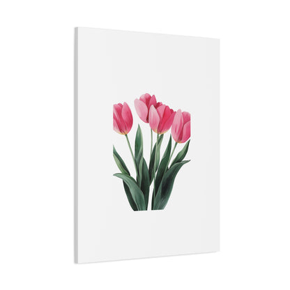 Pink Tulip Bouquet Wall Art Print | Elegant Floral Botanical Decor