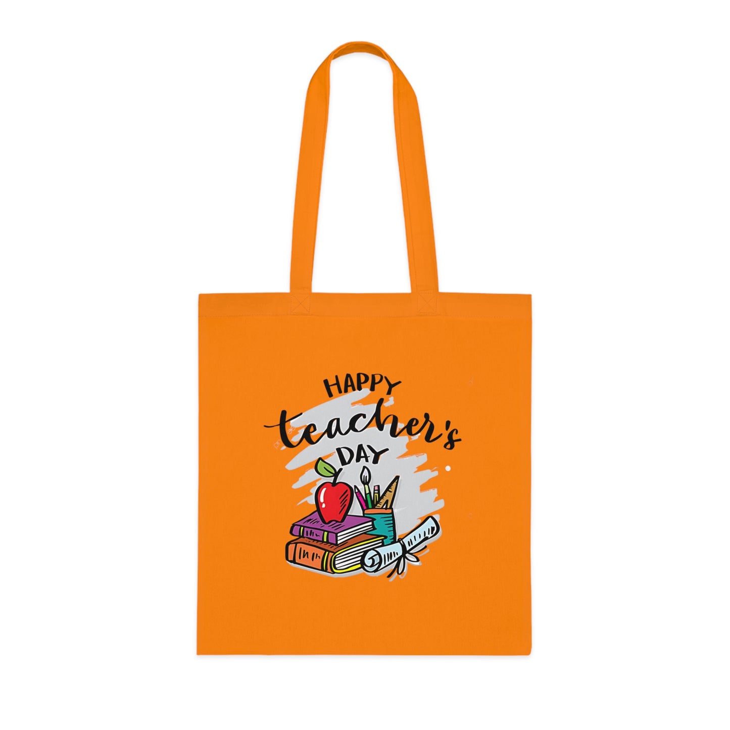 | Happy Teacher’s Day Tote Bag | Cute Teacher Appreciation Canvas | Cotton Tote