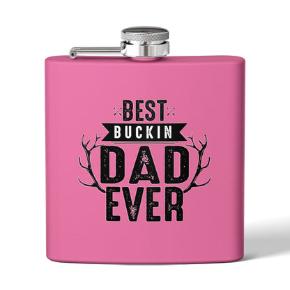 Best Buckin Dad Ever Stainless Steel Flask |  6oz Fathers Day Gift | 6 oz | Best Buckin Dad Ever Flask | Funny Father’s Day Gift | Stainless Steel Hip Flask for Dad