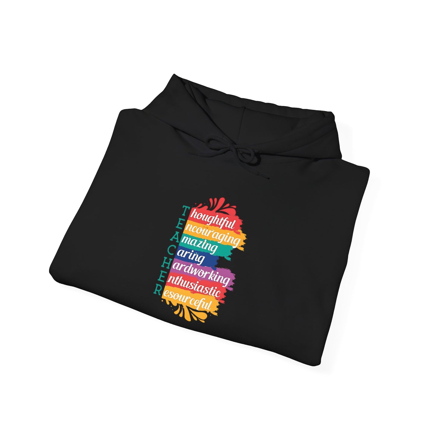 Teacher Appreciation Hoodie |  Inspirational Teacher Gift Sweatshirt | Colorful Graphic Hoodie for Educators | Librarian Rainbow Acrostic Hoodie | Proud Book Lover Sweatshirt