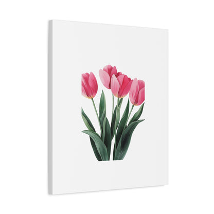 Pink Tulip Bouquet Wall Art Print | Elegant Floral Botanical Decor