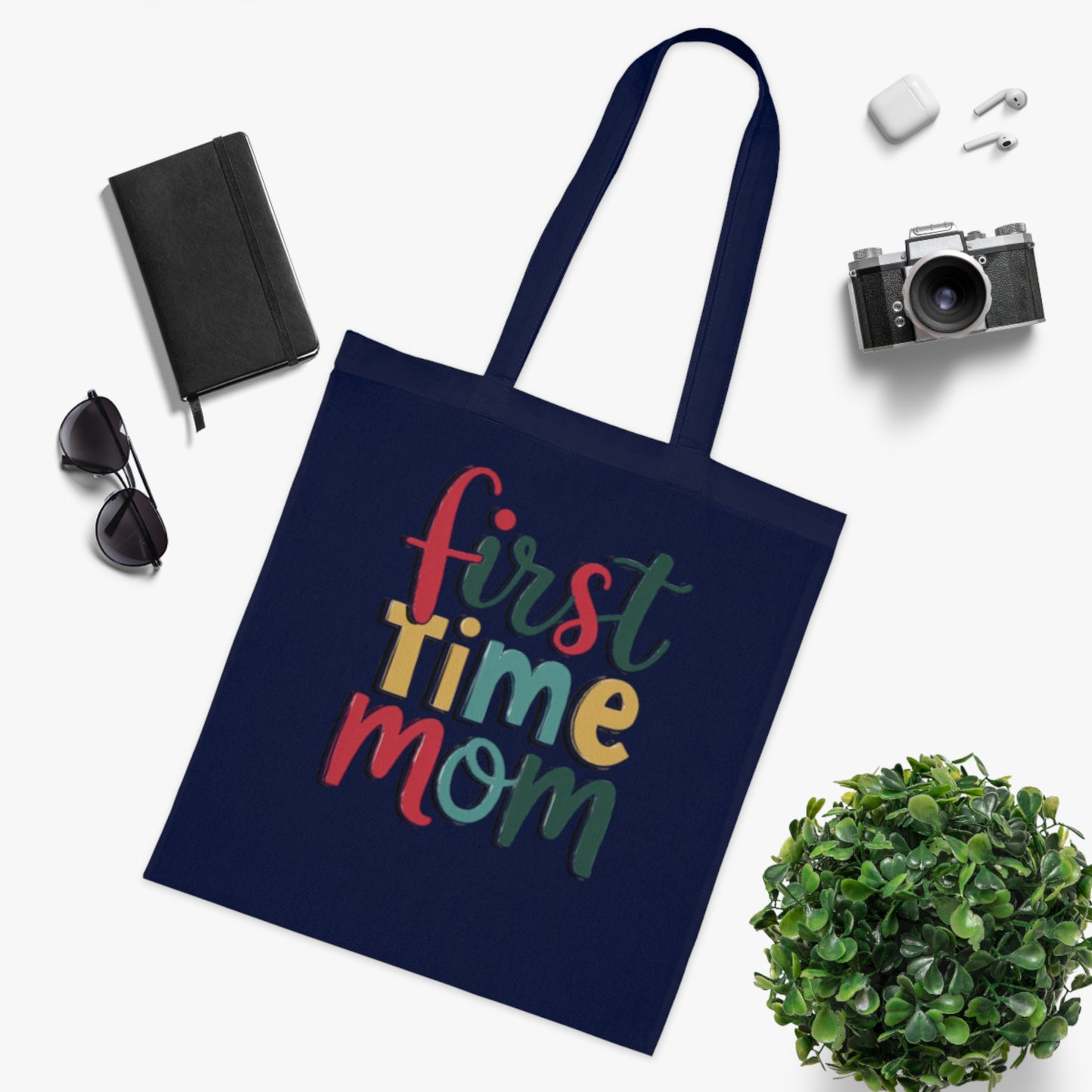 First Time Mom Cotton Tote Bag | Cute New Mom Gift  |Pregnancy gift | First time mama | Soft aesthetic mom tote |Trendy mom tote |  Postpartum gift & Mother’s Day