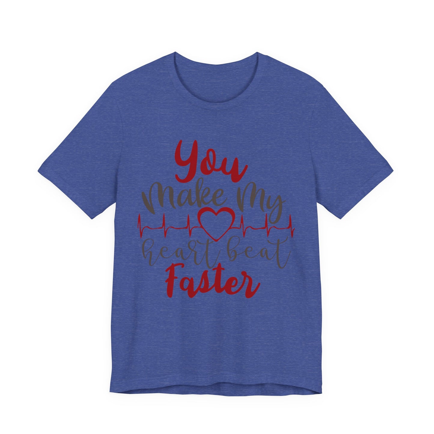 Romantic Heartbeat Graphic T-Shirt | Trendy Romantic Tee | Summer Cute Graphic Tee | Valentine’s Day Gift | Love Quote Shirt