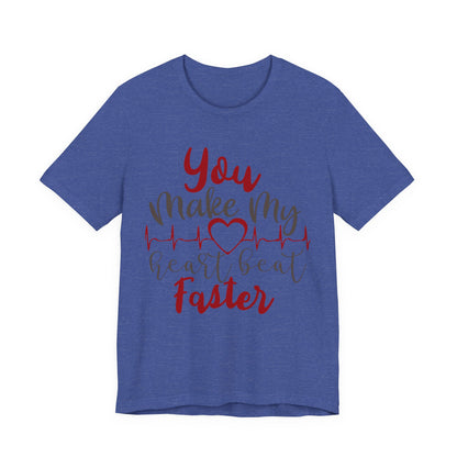 Romantic Heartbeat Graphic T-Shirt | Trendy Romantic Tee | Summer Cute Graphic Tee | Valentine’s Day Gift | Love Quote Shirt